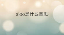 siao是什么意思 siao的中文翻译、读音、例句