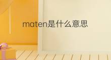 maten是什么意思 maten的中文翻译、读音、例句