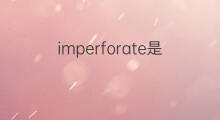 imperforate是什么意思 imperforate的中文翻译、读音、例句