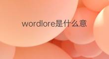 wordlore是什么意思 wordlore的中文翻译、读音、例句