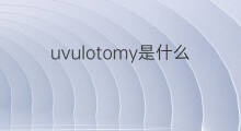 uvulotomy是什么意思 uvulotomy的中文翻译、读音、例句