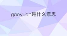 gaoyuan是什么意思 gaoyuan的中文翻译、读音、例句