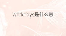 workdays是什么意思 workdays的中文翻译、读音、例句