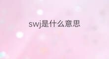 swj是什么意思 swj的中文翻译、读音、例句