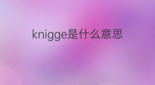 knigge是什么意思 knigge的中文翻译、读音、例句