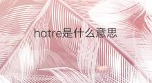 hatre是什么意思 hatre的中文翻译、读音、例句