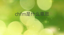 chfm是什么意思 chfm的中文翻译、读音、例句
