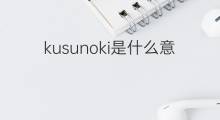 kusunoki是什么意思 kusunoki的中文翻译、读音、例句