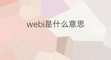 webi是什么意思 webi的中文翻译、读音、例句