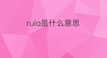 ruia是什么意思 ruia的中文翻译、读音、例句
