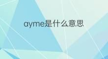 ayme是什么意思 ayme的中文翻译、读音、例句