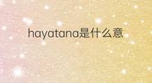 hayatana是什么意思 hayatana的中文翻译、读音、例句