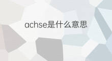 achse是什么意思 achse的中文翻译、读音、例句