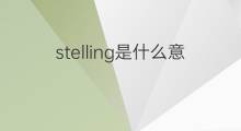 stelling是什么意思 stelling的中文翻译、读音、例句