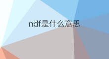 ndf是什么意思 ndf的中文翻译、读音、例句