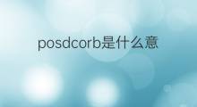 posdcorb是什么意思 posdcorb的中文翻译、读音、例句