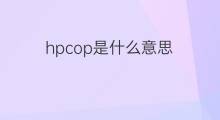 hpcop是什么意思 hpcop的中文翻译、读音、例句