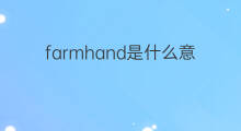 farmhand是什么意思 farmhand的中文翻译、读音、例句