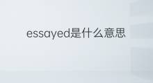 essayed是什么意思 essayed的中文翻译、读音、例句