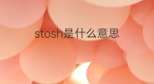 stosh是什么意思 stosh的中文翻译、读音、例句
