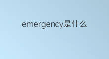 emergency是什么意思 emergency的中文翻译、读音、例句