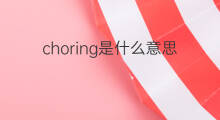 choring是什么意思 choring的中文翻译、读音、例句