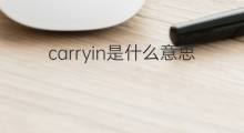 carryin是什么意思 carryin的中文翻译、读音、例句