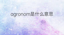 agronom是什么意思 agronom的中文翻译、读音、例句
