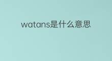 watans是什么意思 watans的中文翻译、读音、例句