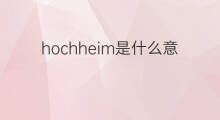 hochheim是什么意思 hochheim的中文翻译、读音、例句