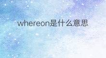 whereon是什么意思 whereon的中文翻译、读音、例句