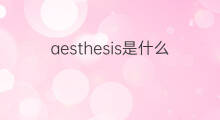 aesthesis是什么意思 aesthesis的中文翻译、读音、例句