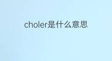 choler是什么意思 choler的中文翻译、读音、例句