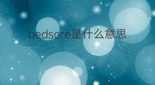 bedsore是什么意思 bedsore的中文翻译、读音、例句