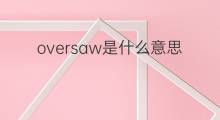 oversaw是什么意思 oversaw的中文翻译、读音、例句