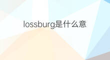 lossburg是什么意思 lossburg的中文翻译、读音、例句
