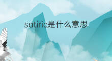 satiric是什么意思 satiric的中文翻译、读音、例句
