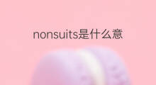 nonsuits是什么意思 nonsuits的中文翻译、读音、例句