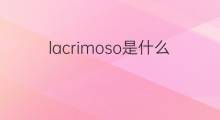 lacrimoso是什么意思 lacrimoso的中文翻译、读音、例句