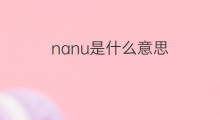 nanu是什么意思 nanu的中文翻译、读音、例句