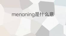 menaning是什么意思 menaning的中文翻译、读音、例句