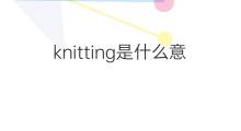 knitting是什么意思 knitting的中文翻译、读音、例句
