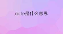 apte是什么意思 apte的中文翻译、读音、例句