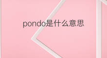 pondo是什么意思 pondo的中文翻译、读音、例句