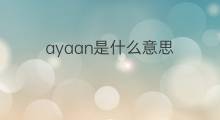 ayaan是什么意思 ayaan的中文翻译、读音、例句