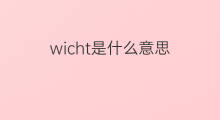 wicht是什么意思 wicht的中文翻译、读音、例句