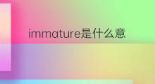 immature是什么意思 immature的中文翻译、读音、例句