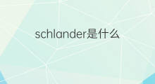 schlander是什么意思 schlander的中文翻译、读音、例句
