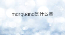 marquand是什么意思 英文名marquand的翻译、发音、来源