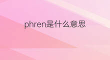 phren是什么意思 phren的中文翻译、读音、例句